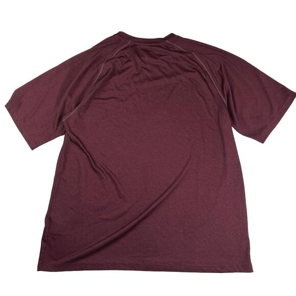 Adidas Men's Maroon Climalite Crewneck Short Sleeve Logo Training Gym T-Shirt M - Picture 4 of 5